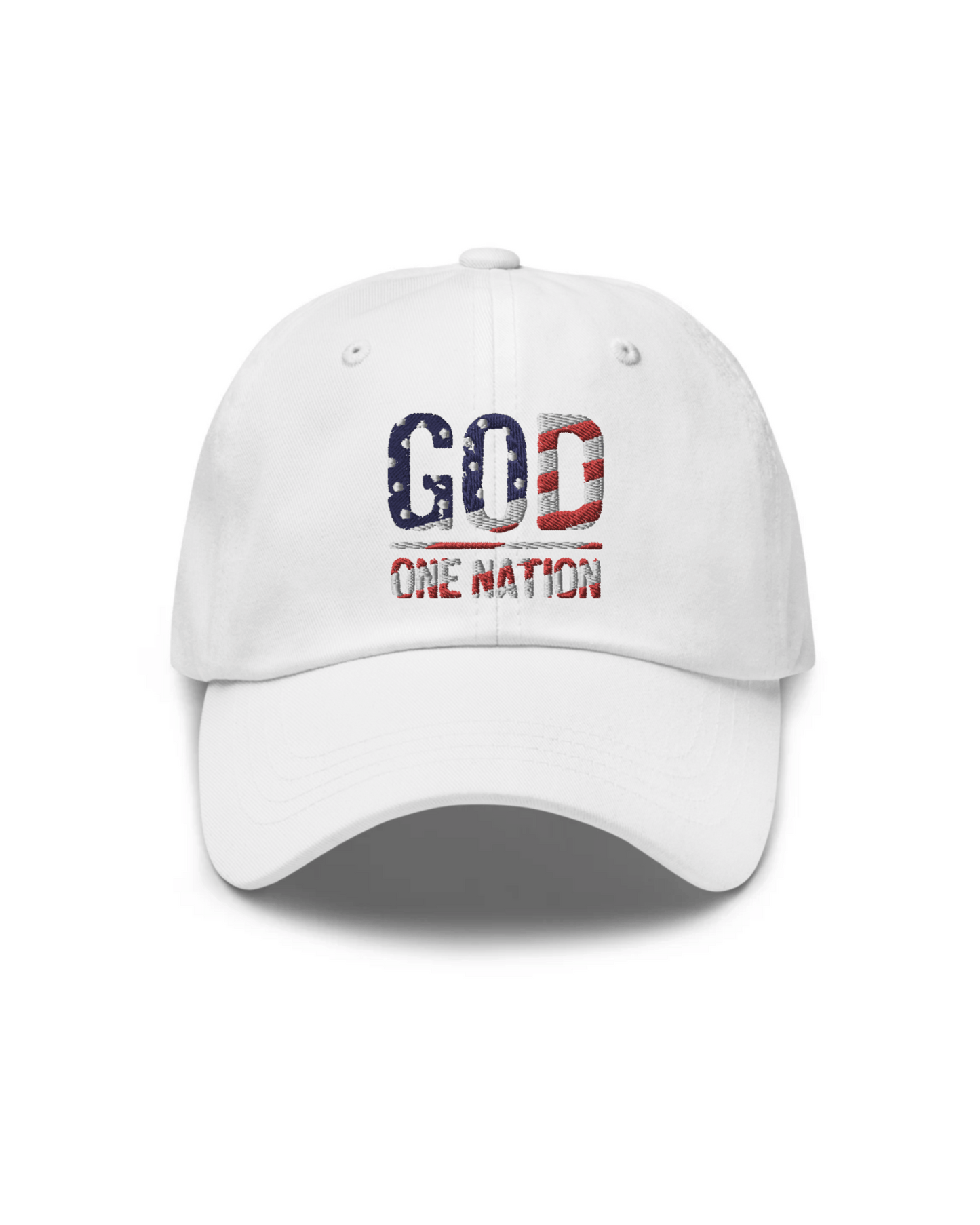 God Nation Patriotic White Dad Hat